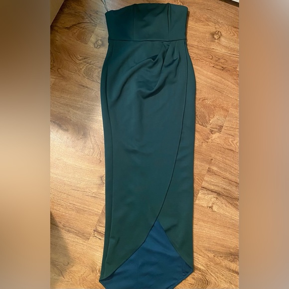 Green high low formal dress showpo sweetheart neck line strapless - Picture 3 of 6